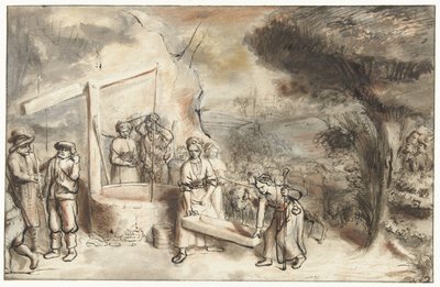 Moïse et les filles de Réuel au puits - Constantijn à Renesse