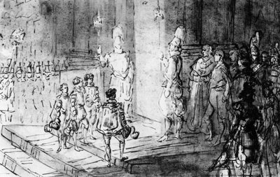 Gardes suisses et soldats français au Vatican, 1930 - Constantin Guys