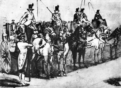 Attente des carrosses, 19e siècle, 1930 - Constantin Guys