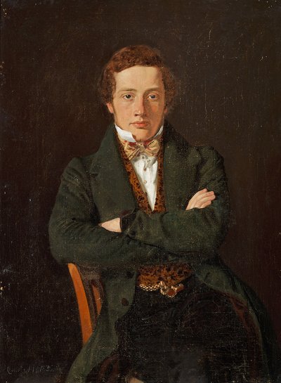 Portrait de Martin Hammerich (1811-1881) plus tard professeur, portrait en trois-quarts, en face - Constantin Hansen