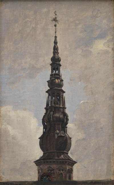 La Grande Flèche du Château de Kronborg. Étude - Constantin Hansen