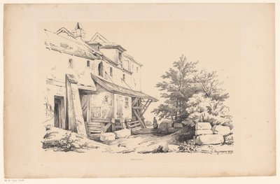 Maisons dans un paysage rocheux - Constantinus Cornelis Huysmans