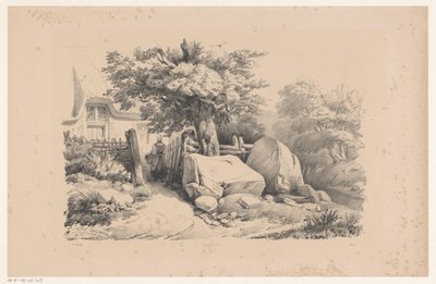 Paysage avec portail d