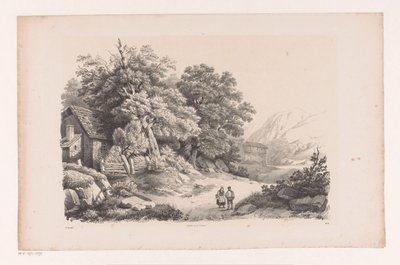 Paysage avec deux figures sur un chemin de campagne - Constantinus Cornelis Huysmans