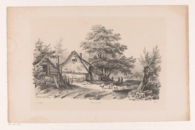 Chemin de campagne avec ferme (Le Paysage) - Constantinus Cornelis Huysmans