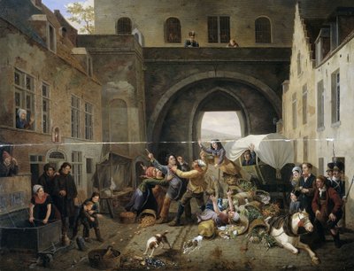 Une collision à la Porte de Hal, Bruxelles - Constantinus Fidelio Coene