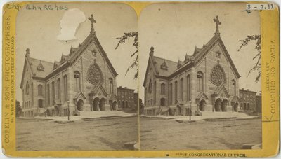 Stéréographe de la First Congregational Church, Chicago, c.1870 - Copelin and Hine Copelin and Hine