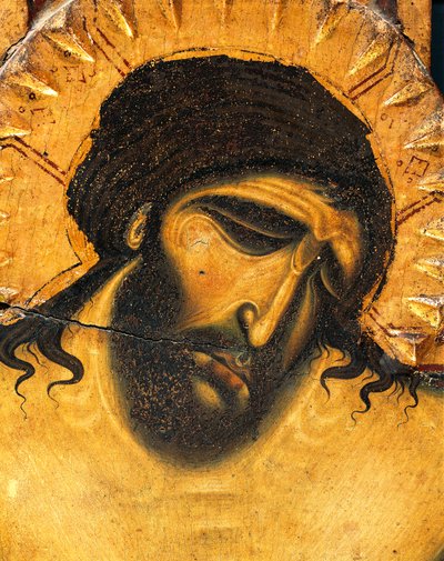 Visage de Jésus souffrant, (détail) du Crucifix par Coppo di Marcovaldo - Coppo di Marcovaldo