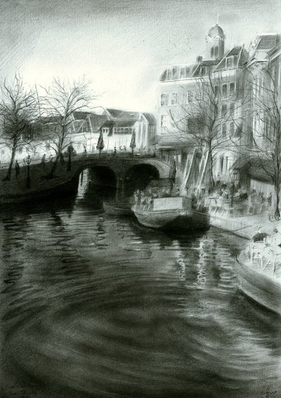 Dessin du canal de la ville - Corné Akkers