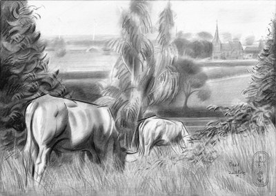 Vaches paissant dans un paysage rural - Corné Akkers