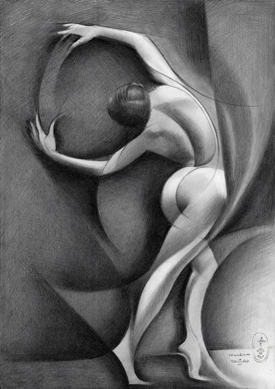 Une danseuse nue pleine de grâce - Corné Akkers