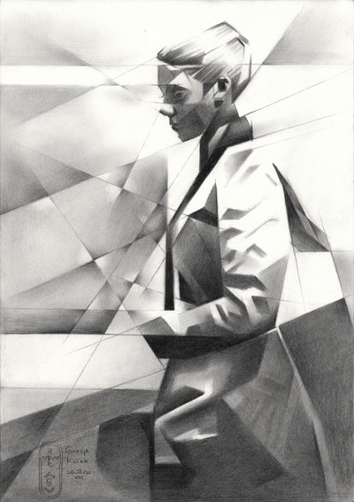 Portrait géométrique moderne - Corné Akkers