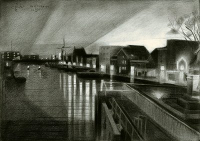 Lueur nocturne sur le canal - Corné Akkers