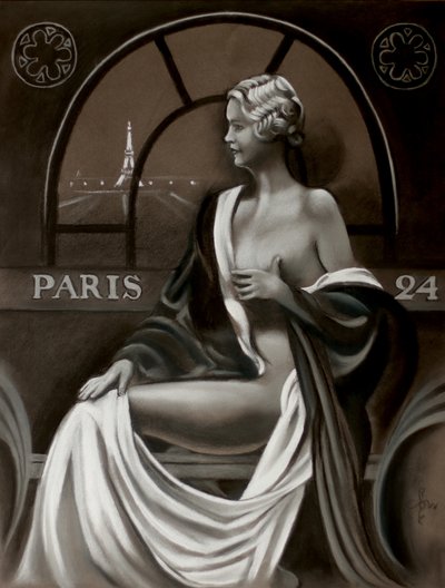 Une Parisienne face à la tour Eiffel - Corné Akkers