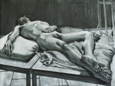 Nu masculin allongé - Corné Akkers