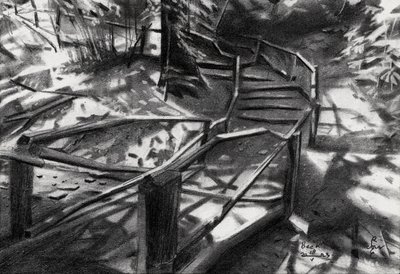 Escalier en colimaçon dans la forêt - Corné Akkers