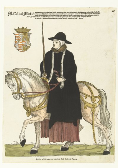 Portrait de Marie de Hongrie à cheval - Cornelis Anthonisz. (manner of)
