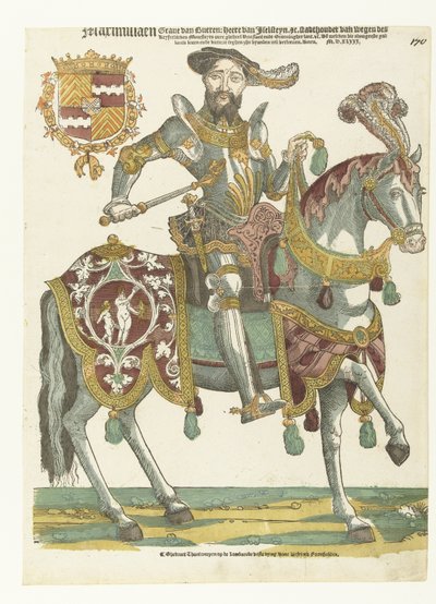 Portrait de Maximiliaan van Buren à cheval - Cornelis Anthonisz. (manner of)