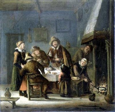 Groupe dans un intérieur - Cornelis Beelt