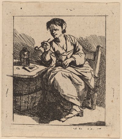 Une femme fumant - Cornelis Pietersz Bega