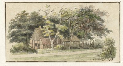 Ferme entre les arbres - Cornelis Bernardus Buijs