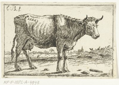 Paysage avec vache - Cornelis  Bisschop
