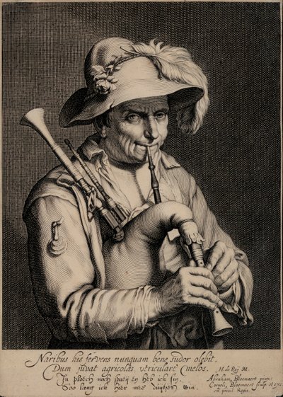 Homme jouant de la cornemuse - Cornelis Bloemaert
