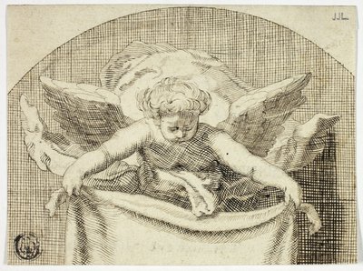 Putto Holding Sudarium - Cornelis Bloemaert