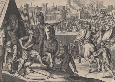 Planche 2 : La ville de Rome prise par le connétable de Bourbon, des Triomphes de Charles V, 1614 - Cornelis Boel