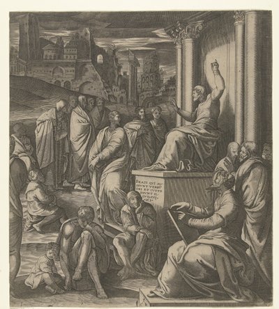 Christ prêchant au peuple - Cornelis Bos (possibly)