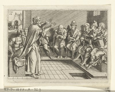 Paul prêche dans la synagogue - Cornelis Bos