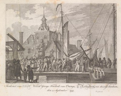 Arrivée du prince blessé Willem George Frederik à Rotterdam, 1793 - Cornelis Brouwer