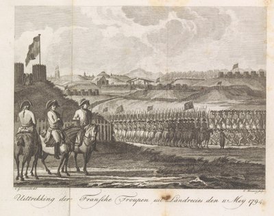 Les troupes françaises quittent Landrecy, 1794 - Cornelis Brouwer