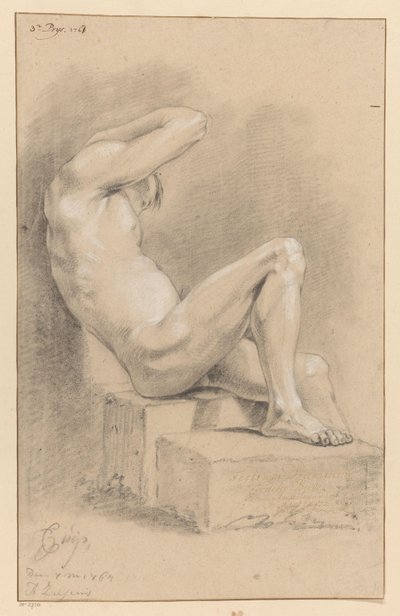 Homme nu assis, vu de côté (3e prix 1767) - Cornelis Buys