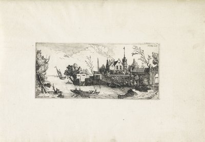 Paysage fluvial avec un canot - Cornelis Claesz van Wieringen (possibly)