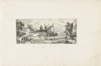 Paysage fluvial avec deux femmes sur un pont - Cornelis Claesz van Wieringen (possibly)