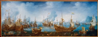 La bataille navale de Gibraltar le 25 avril 1607 - Cornelis Claesz  van Wieringen