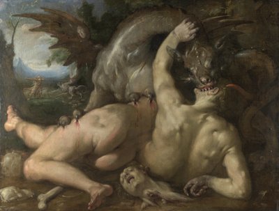 Deux adeptes de Cadmus dévorés par un dragon, 1588 - Cornelis Cornelisz. Haarlem van