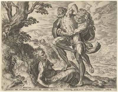 Hercule lutte avec Antée - Cornelis Cort