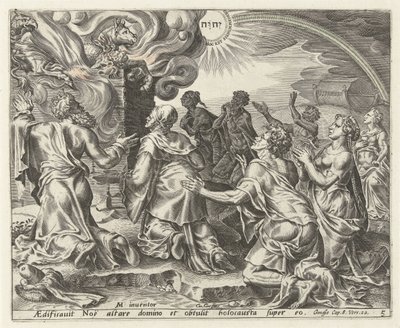 Le sacrifice de Noé (Geschiedenis van Noach) - Cornelis Cort