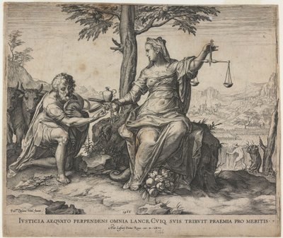 La justice récompense le travail, 1566 - Cornelis Cort
