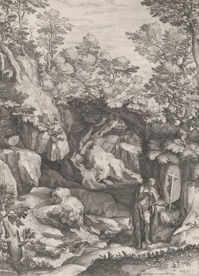 Marie-Madeleine repentante dans le désert, 1573 - Cornelis Cort