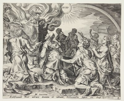 Le sacrifice de Noé - Cornelis Cort