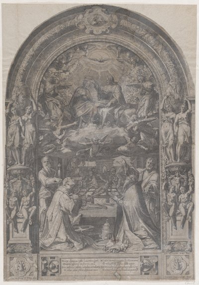 Couronnement de la Vierge avec Saint Laurent, Saint Paul, Saint Pierre et Saint Sixte - Cornelis Cort