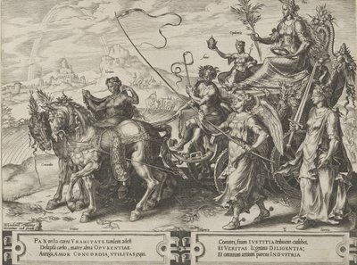 Le Triomphe de la Paix, du Cycle des Vicissitudes des Affaires Humaines, planche 8 - Cornelis Cort