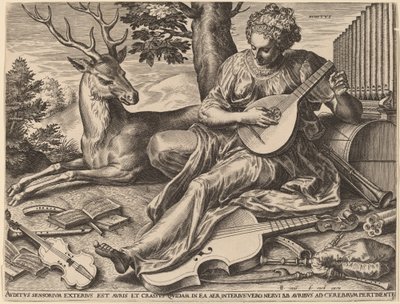 Auditus - Cornelis Cort after Frans Floris I