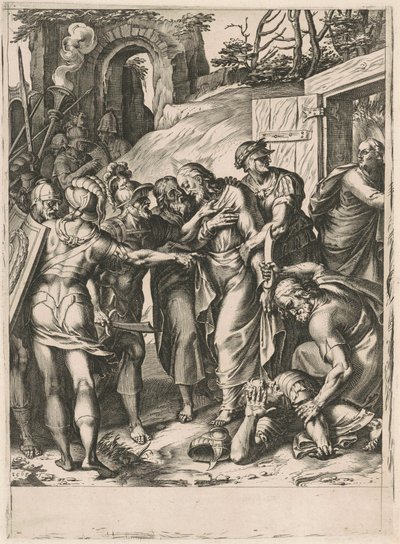 La trahison du Christ - Cornelis Cort, after Girolamo Muziano