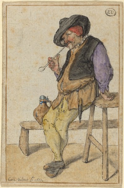 Paysanne fumant - Cornelis Dusart