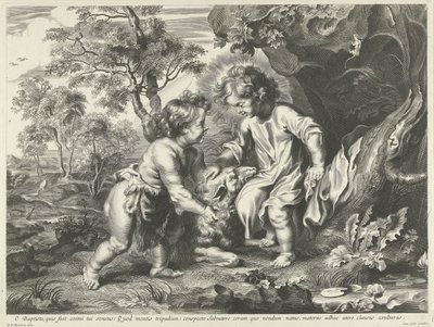 Jean-Baptiste et Christ enfants - Cornelis Galle (I) (possibly)