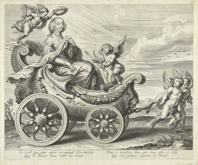 Clara Isabella de Ligne-Arenberg (?) dans un char de triomphe - Cornelis Galle (I)